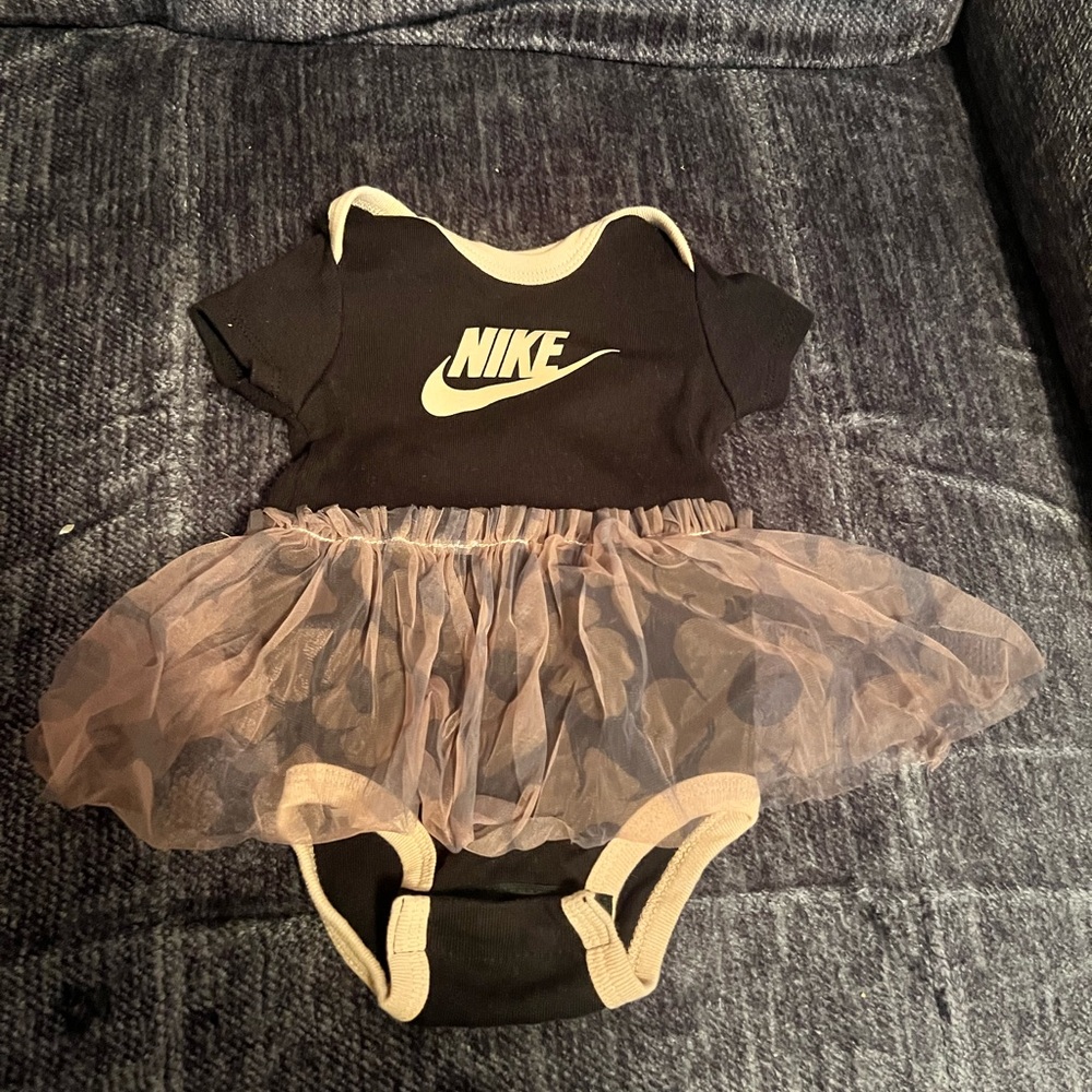 Nike Black Bodysuit with leopard tulle Skirt